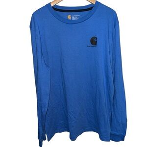 Carhartt Boys XL 18/20 Blue Long Sleeve Shirt farm tractor ranch double graphic